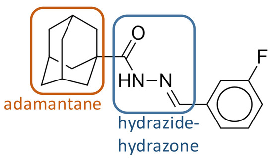 Chemical structure of an adamantane hydrazide-hydrazone compound